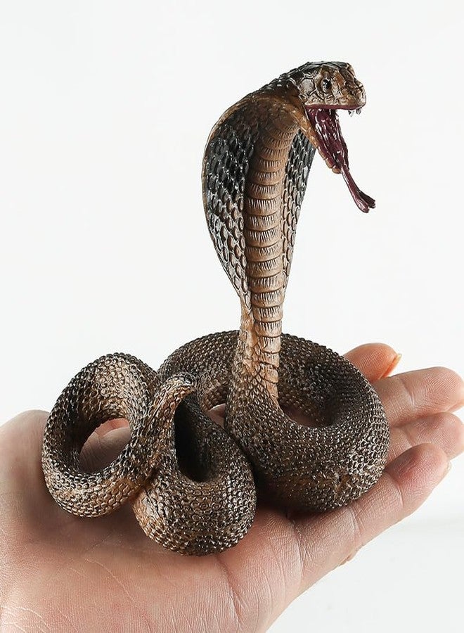 EOIVSH Realistic King Cobra Toy - Fake Snake Toy Figurine- Wild Life Safari Animal Figure for Kids, Great for Garden Decor Scary Birds Halloween Prank Props - Image 5